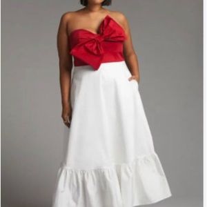 FL Bow-Tie Maxi Boho Peasant Hipster Hippie Artsy Art Ballgown Chic Party Dress